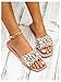 Verdusa Women's Rhinestone Clear Flat Sandals Square Toe Slides Sparkle Transparent Sandals Dusty Pink 8