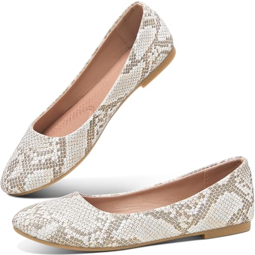 Image of Obtaom Round Toe Women Flat Shoes Slip on Girls Dress Black Ballet Flats