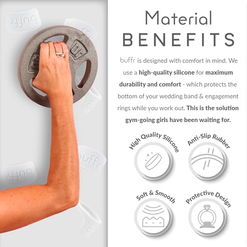 Image of BUFFR Silicone Ring Protector for Working Out - Wedding Band Guard for Gym & Fitness - Secure, Non-Slip Rubber Ring Cover for Women