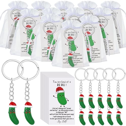 RoundFunny 25 Set Inspirational Graduation Favor Resin Cucumber Keychain Employee Appreciation Card Thank You Gift for Student (Classic)