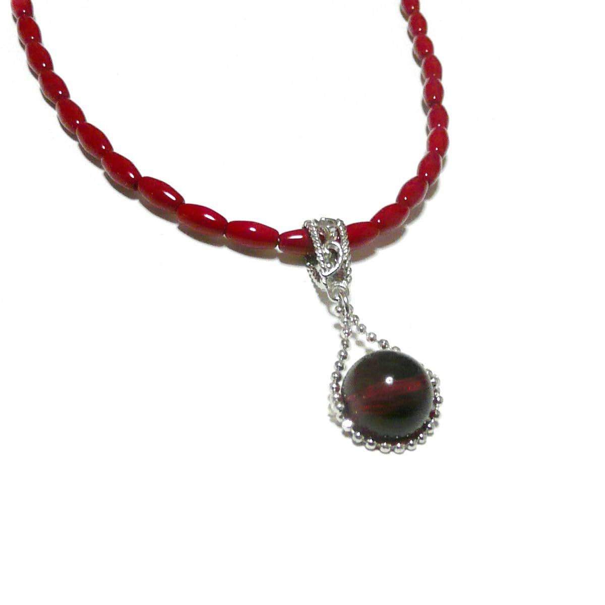 Amazon | [ジュエルビアンカ] 琥珀 ルビーレッドアンバー ペンダント