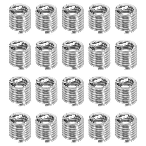 Image of PATIKIL Wire Thread Inserts 1/4-20 UNC 1.5D 9.6mm, 20Pcs 304 Stainless Steel Helical Coiled Wire Screw Threaded Sleeve Sheath for Mechanical Equipment Automotive Repairs