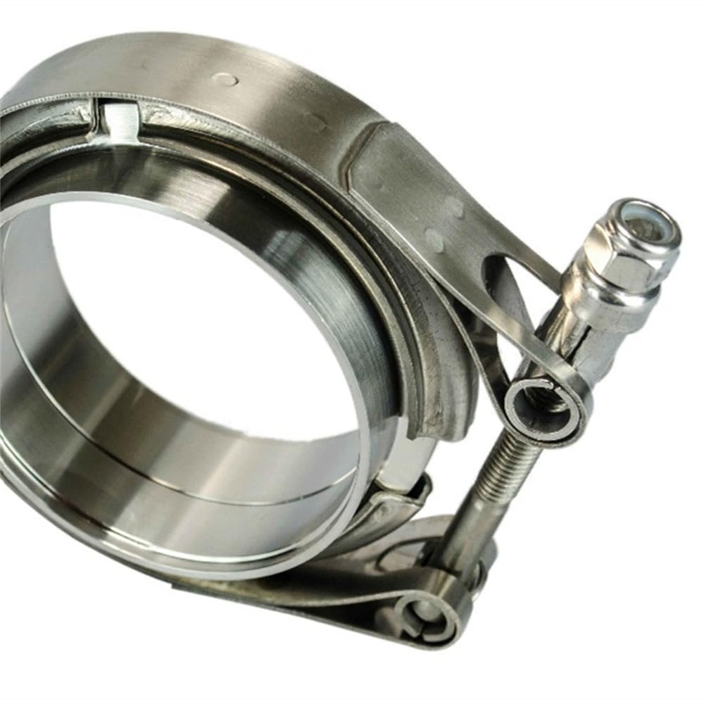 Opaska uszczelniająca wydech Zestaw obejmy kołnierza wydechowego w kształcie litery V. Stal nierdzewna 38-152 mm do naprawy tłumika(60mm 2.36inch)