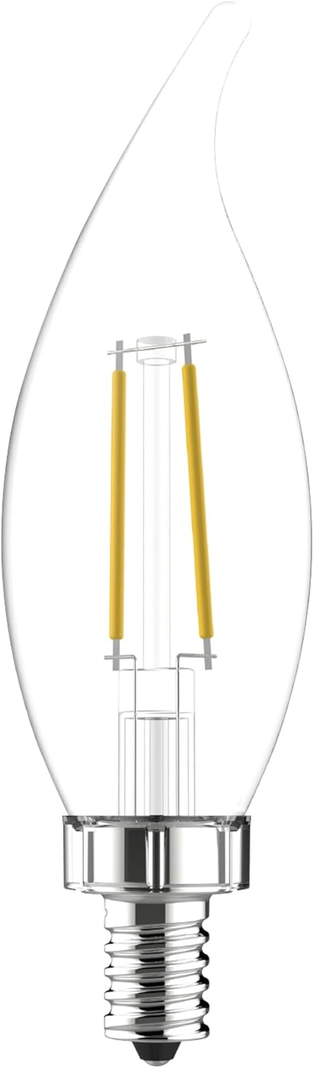 GE LED Light Bulbs, 40 Watt, Soft White, Decorative Bulbs, Clear, Small Base (12 Pack)