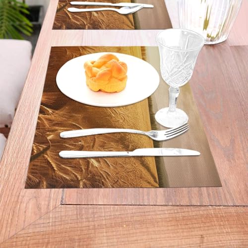 Set de table rectangulaire lavable en PVC tissé résistant à la chaleur - 8