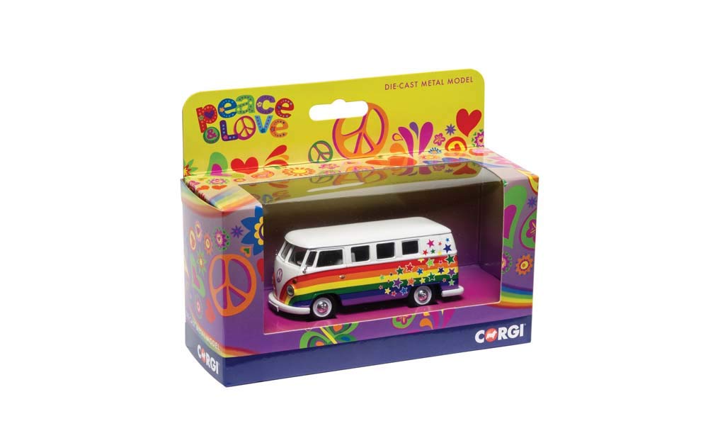 Corgi Diecast Model Cars, CC02731 Volkswagen Campervan Peace Love and Wishes, Men & Women Souvenir Gifts from UK - Image 2