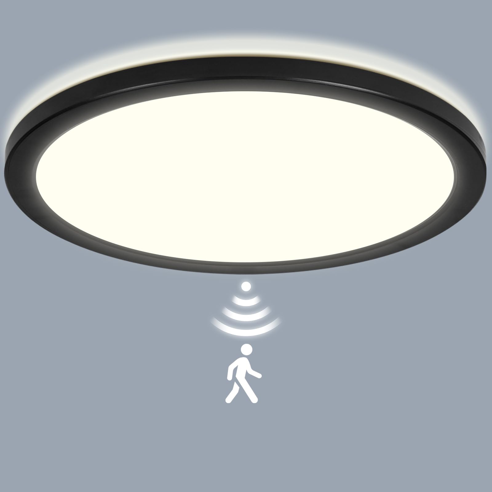 LEZOE Dimmbar LED Deckenleuchte mit Bewegungsmelder, Radar 3000K/4500K/6500K