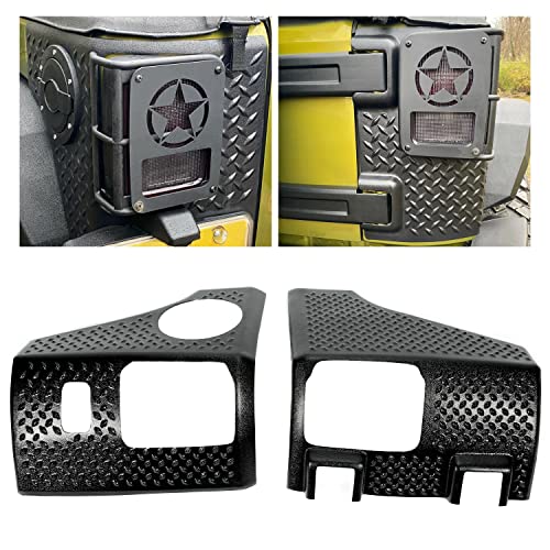 Ecotric Rear Corner Guards Compatible With 2007-2018 Jeep Wrangler Jk Replacement For 11651.01 Rear Quarter Panel Black Diamond Body Armor Kit #TOP4