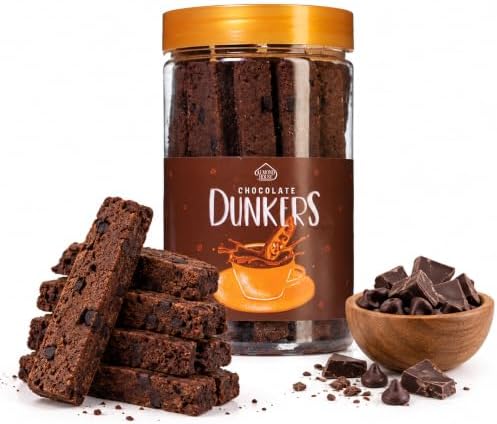 Almond House Chocolate Dunkers | Premium Biscuit Sticks | 100% Vegetarian | Tea Time Snack | Chocolate Biscuits | Party Snacks Items | Ideal For Gifting | Ready To Eat | 260gms