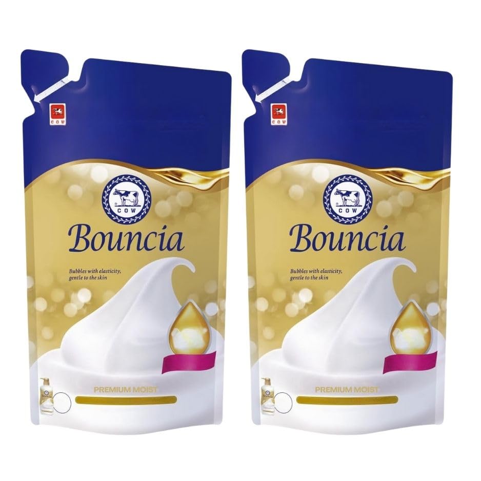 Bouncia Premium Moist Body Wash Soap Refill, 11.6 fl oz, Pack of 2, Gentle Moisturizing Formula