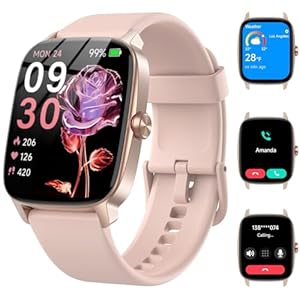 Reloj Inteligente Mujer Hombre con Llamadas Bluetooth y Voz AI, 1.85” Smartwatch con Whatsapp Notificación, Pulsómetro/SpO2/Sueño/Podómetro, 110+ Modos Deportivos, Impermeable IP68 para iOS/Android