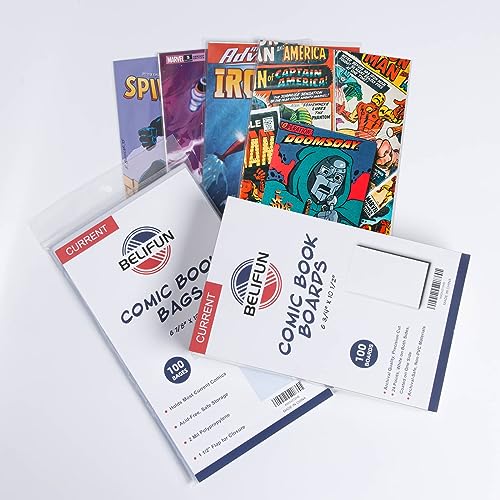 Image of 100ct Current Comic Bags and Boards - Reusable Boards, Bags 1 1 /2 inch Flap, Clear Protector