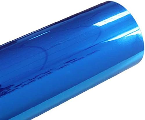 Miniatura 2 de Moyishi Adhesivo de vinilo azul espejo cromado de 12 x 60 pulgadas, lámina de película azul, autoadhesiva