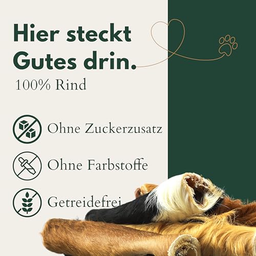 BREERs Getrocknete Rinderkopfhaut mit Fell für Hunde 10 Kg getreidefrei, Deutsche Herstellung, Leckerli Hundekauartikel Kauartikel große Hunde