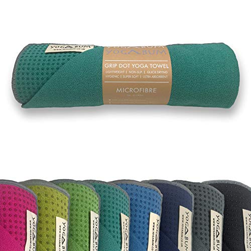 Yogabum Collection Classique Antidérapante Serviettes de Tapis de Yoga (Emerald Green, 62cm x 183cm)