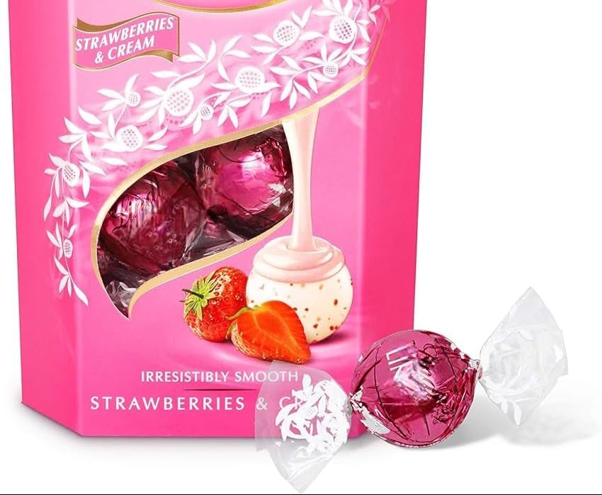 Lindr Strawberry and Cream Truffles 200g 1 box Approx 16 balls