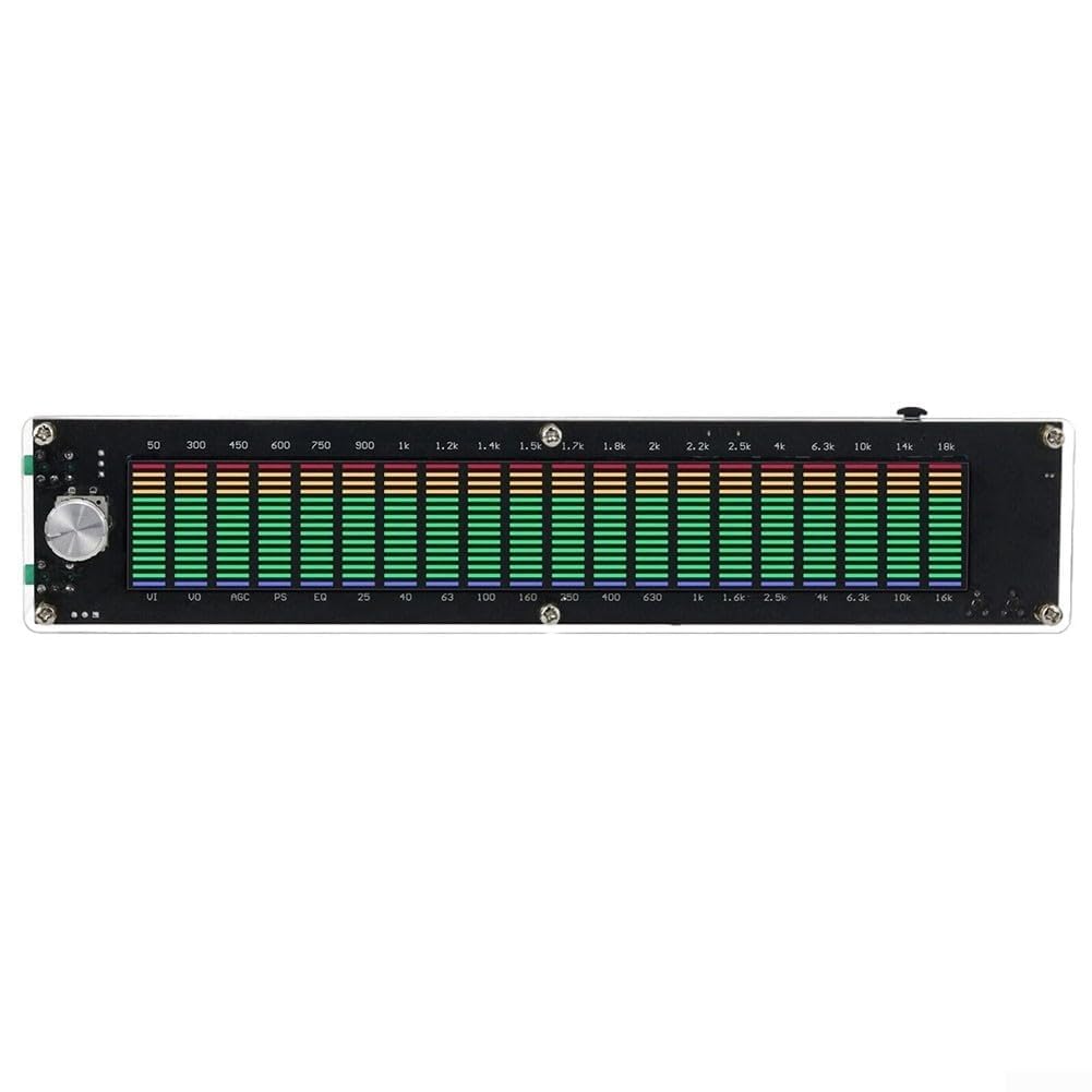 Analizzatore musicale con EQ e VU Meter, indicatore di livello audio reale, modulo display reattivo al suono acrilico per stereo