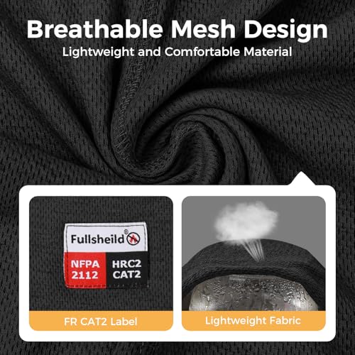 Image of Fullsheild FR Face Mask Summer Mesh Welding Balaclava Lightweight FR Mask | FR Face Mask for Men Mesh FR Balaclava Arc Rated NFPA2112 CAT2 Helmet Liner Face Cove Flame Resistant Welding Hood One Size