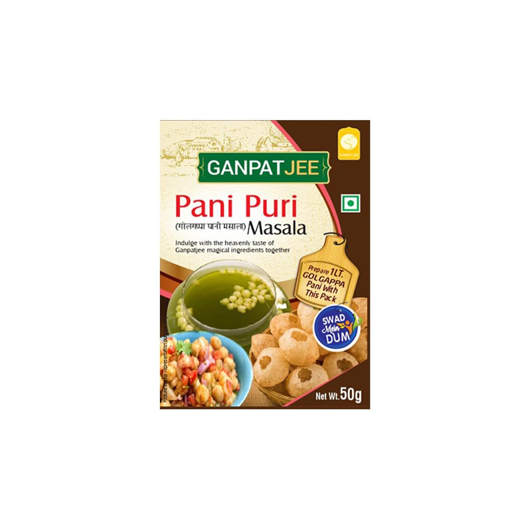 Ganpatjee Pani Puri Masala 100G | Pack of 50G X 2 | Complete masala for 1L water| Gol Gappe pani Masala