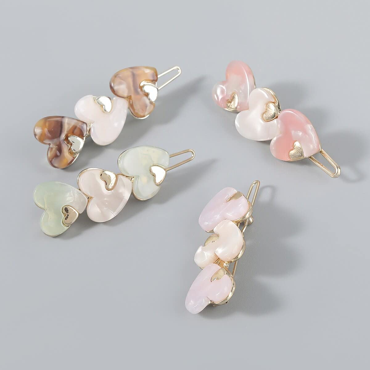 Amazon.co.jp: ヘアピン ファッションメタル樹脂ハート型ヘアピン