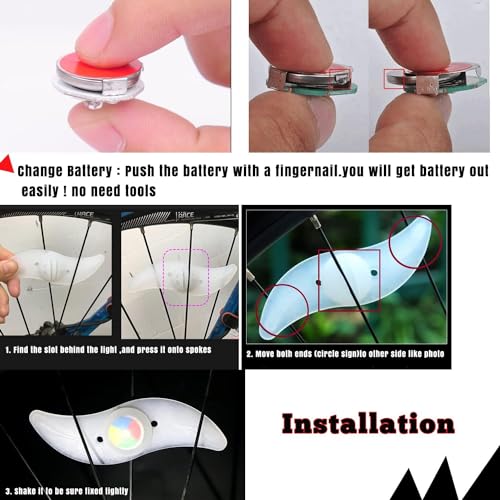 Image of LED Bike Lights for Wheels, Waterproof Wheels Lights with 3 Flash Modes Bike Spoke Light Use for Kids /Adult Bike Wheels Safe Warning, Cycle Tyre Light, Cycle Light, Cycle Gadgets (2Pcs)