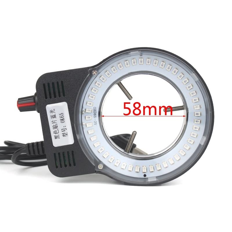 Microscope Illuminator Lamp for Stereo Zoom Microscope, Adjustable 0-100% Led Lamp(Black with Adapter)