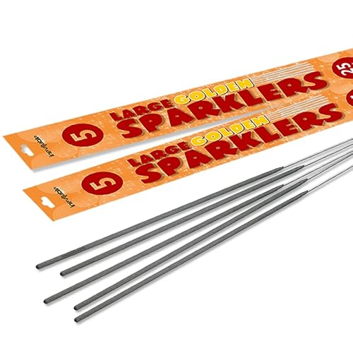 Inevitable Party 10 x 25cm (10) Handheld Large Golden Sparklers (10 Sparklers (2 Packs))