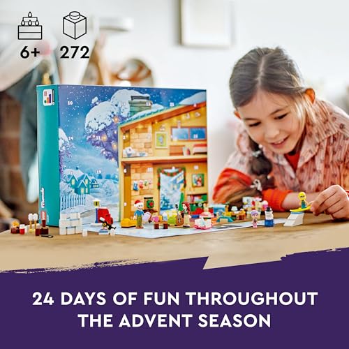Image of LEGO Friends Advent Calendar 2024, Christmas Countdown Toy for Kids, 5 Characters, 3 Animals 42637