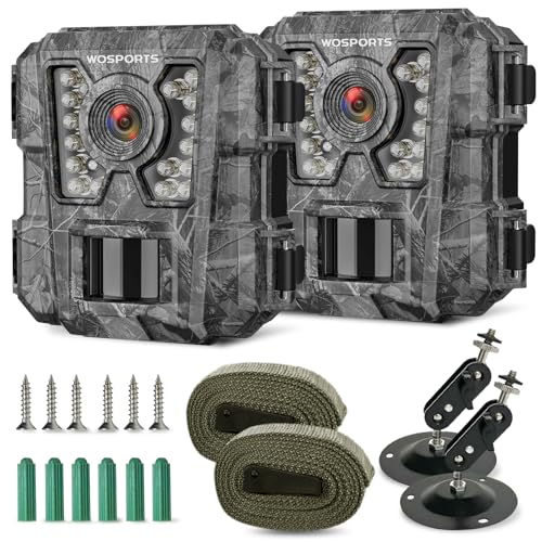 WOSPORTS Mini Trail Camera 2 Pack with Night Vision