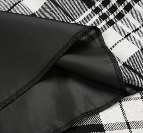 Image of IDEALSANXUN Women's Fall Winter High Waisted Wool Plaid A-line Long Skirt