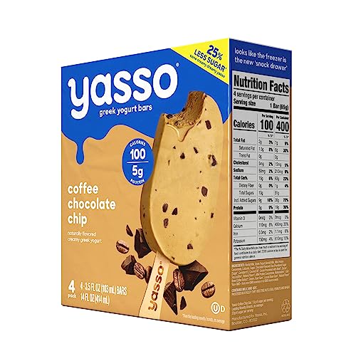 Yasso® Frozen Greek Yogurt Bars, Coffee Chocolate Chip, 3.5 Ounce Bars, 4 Count #TOP3