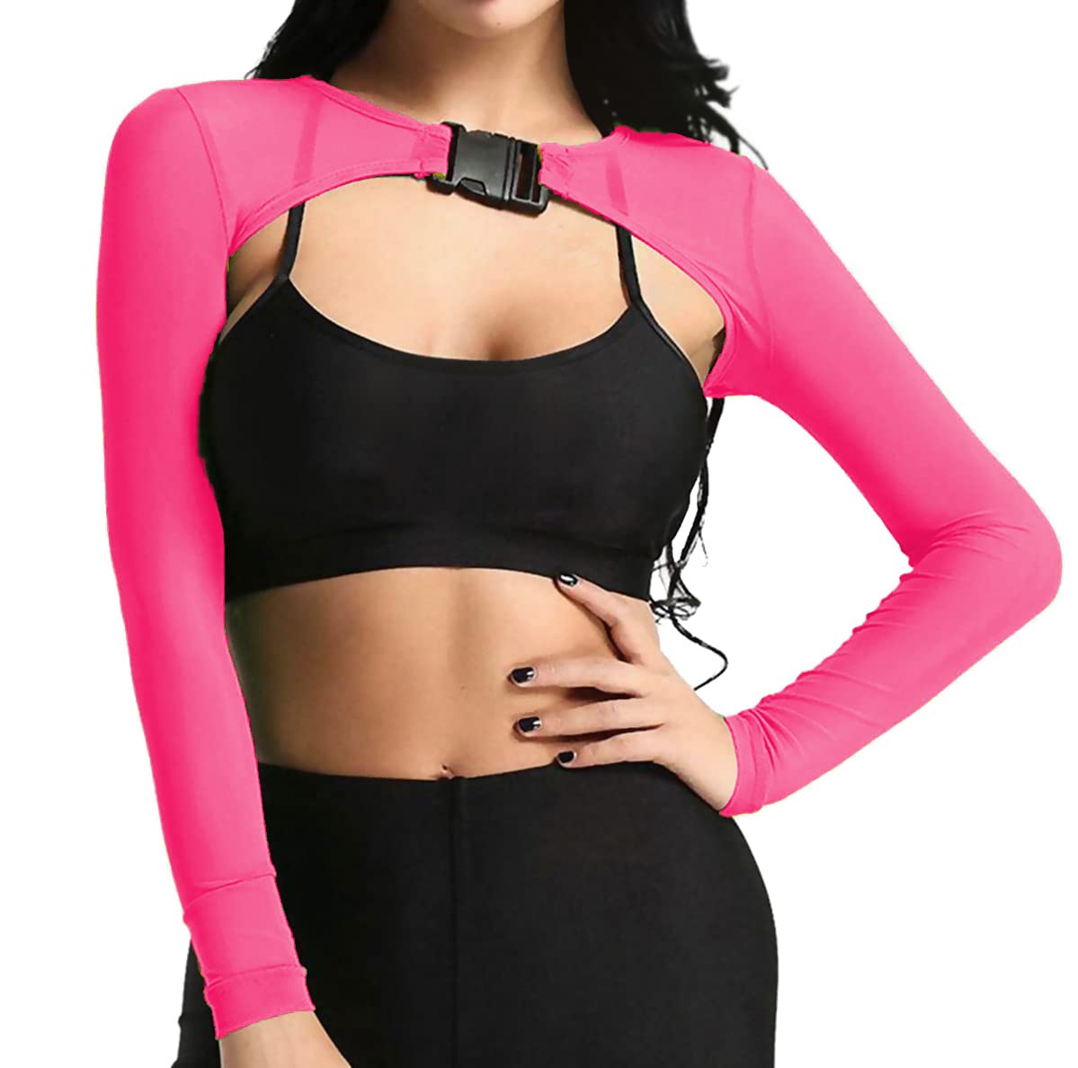 Ypser See Through Glitter Mesh Crop Top Sheer Open Front Shrug Fishnet Cover Ups