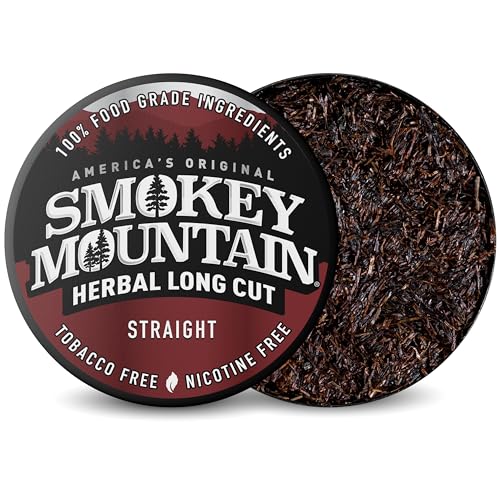 Image of Smokey Mountain Herbal Long Cut - Straight - 10 Can Box - Tobacco Free and Nicotine Free Snuff
