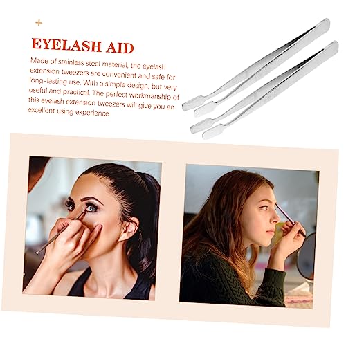 6pcs Precision Tweezers Flat Wide Tip Stamp Tweezers Stamps Documents Photo Development Collectibles, Silver, 11x0.7cm - Image 3