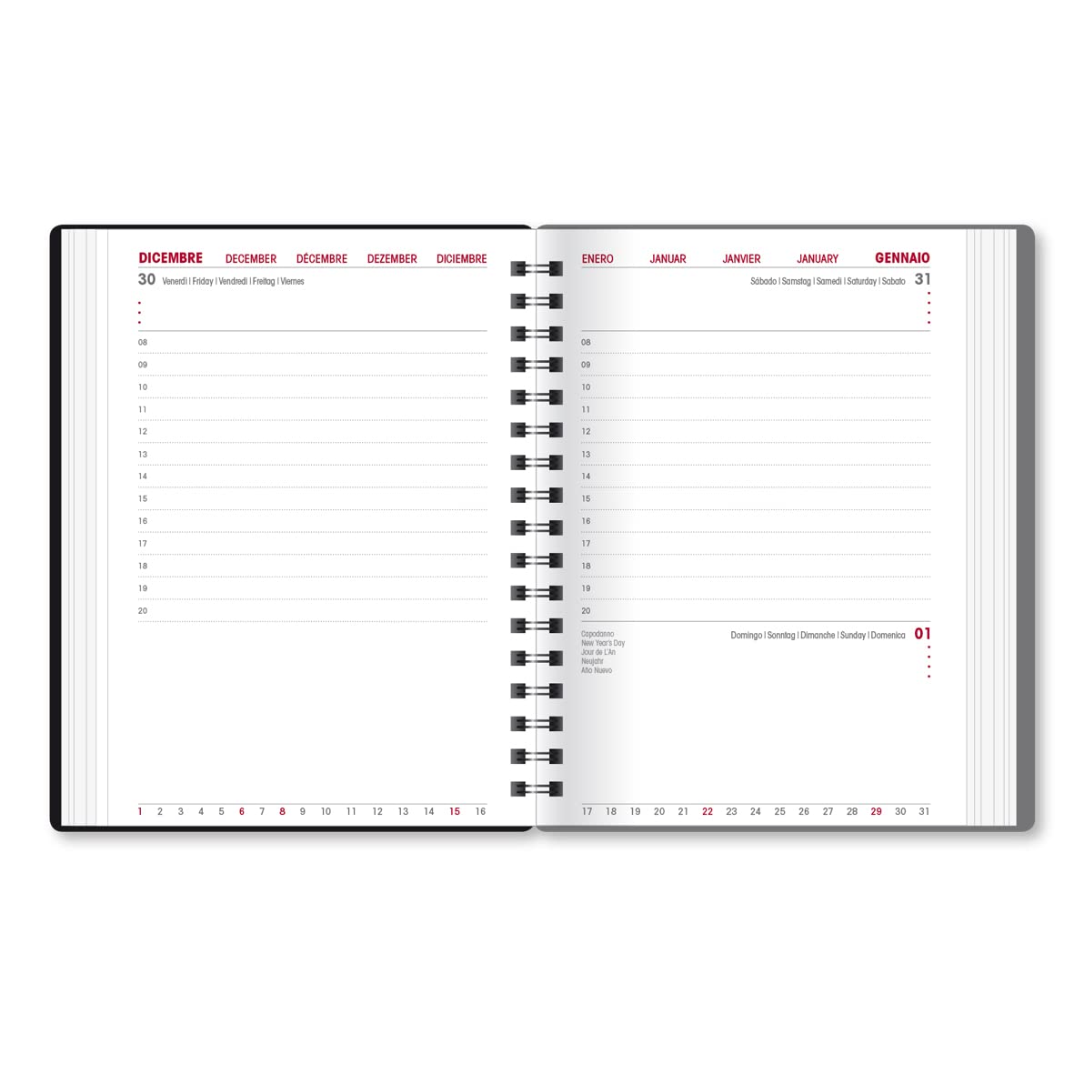 Kaos 2023 Spiral Daily Planner, 12 Months with Planner, Pocket 9 x 14 cm, Easy to Carry, for Home Office University - Image 4