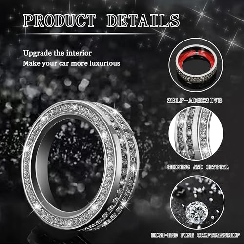TOMALL Bling AC Air Conditioner Button Cover Compatible with Audi A5 Q5 A4L Center Console Climate Control Switch Knob Diamond Air Conditioning Knob Button Cap Silver Cover Ring Trim for Car by TOMALL - Used condition - Image 4