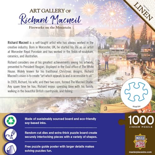 Masterpieces Puzzle de 1000 Piezas para Adultos, Familia o Jóvenes - Fuegos Artificiales en la Montaña - 19.25"x26.75" miniatura 3