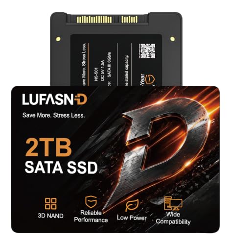 Image of Internal 2TB SATA SSD, 2.5 Inch SSD SATA III 6Gb /s, Solid State Drive, Up to 520MB /s Read Speed, 3D NAND Flash, Compatible with Laptop & Desktop PC