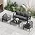 VONZOY Aluminum Patio Furniture Set, Grey Metal Outdoor Furniture Set,6 Piece Patio Set with Waterproof Covers for Backyard Garden