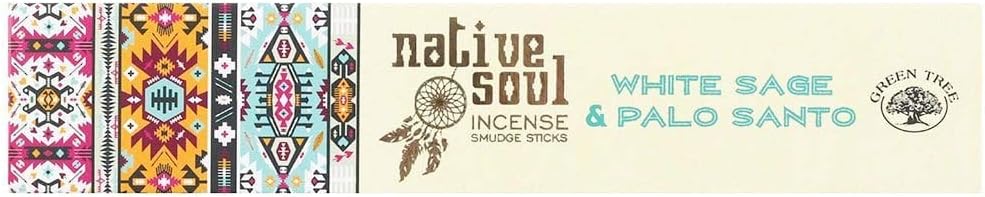 Green Tree Native Soul White Sage & Palo Santo Incense Sticks (12 pack of 15gms)