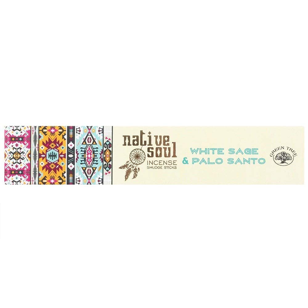 Green Tree Native Soul White Sage & Palo Santo Incense Sticks (12 pack of 15gms)