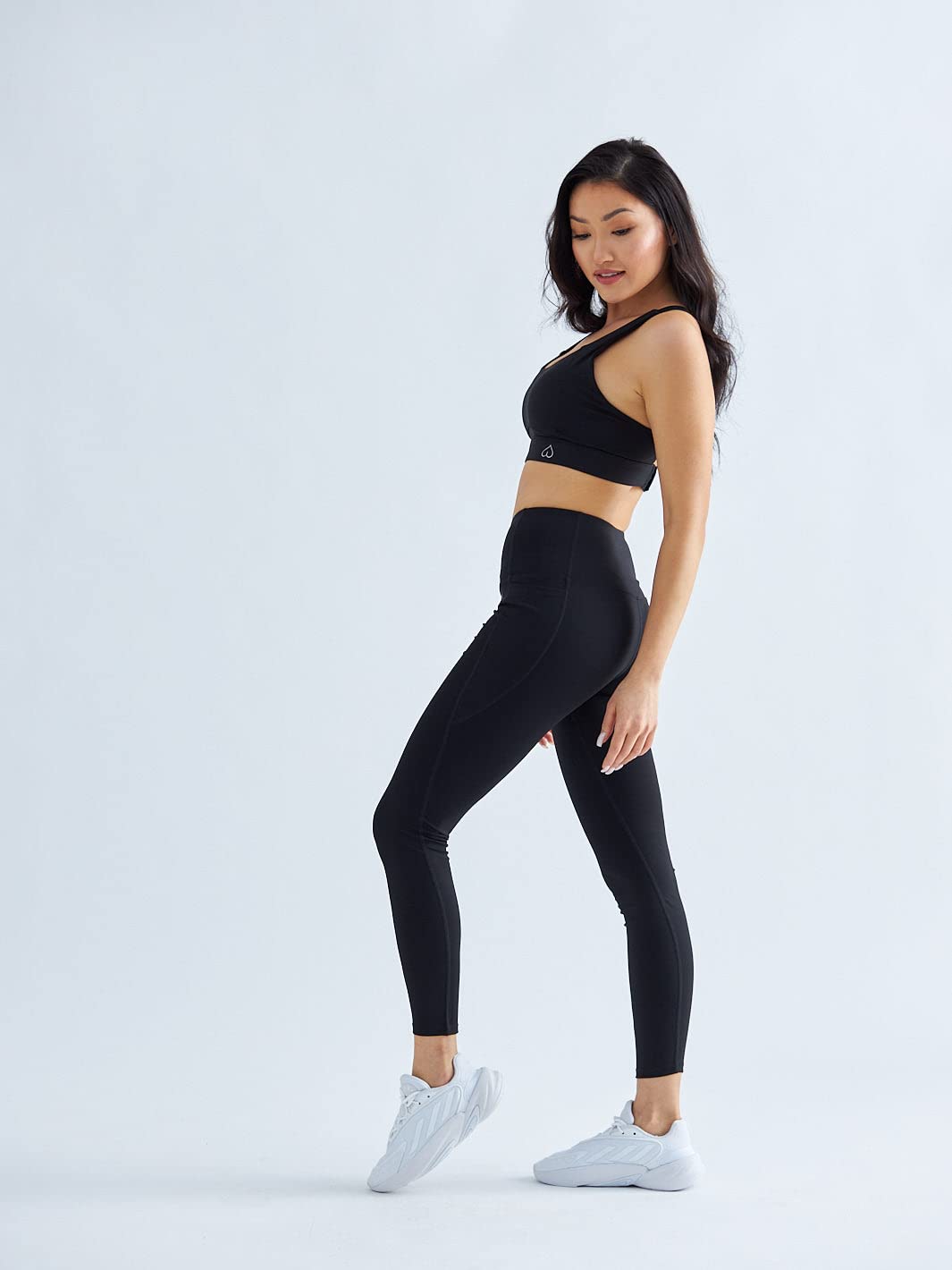 Sport Leggings Damen mit Taschen，Damen Blickdicht yogahose Sporthose Leggings Fitnesshose Sporthose Training Laufende Leggings