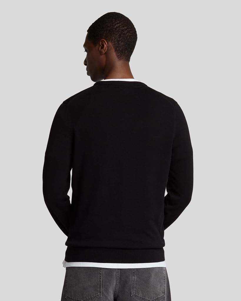 Lyle & Scott Mens Cotton Crew Neck Sweater (M) (Jet Black)