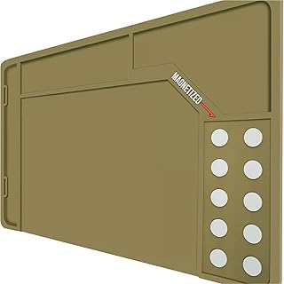 Tapete de limpieza for rifles y escopetas, tapete magnético con bandeja organizadora for piezas, almohadilla antideslizante for banco de trabajo, tapete de goma antideslizante for banco de trabajo