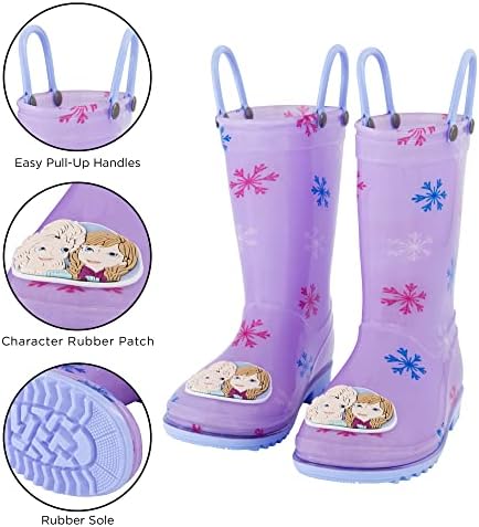 Disney Girls Frozen Kids Rain Boots with Soft Removable Liner Snow, 12 Little | Image 2