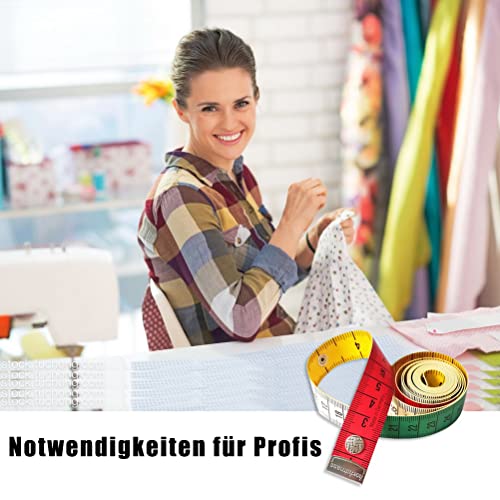 Foto von Schneidermaßband, 150cm/60 Zoll Maßband Körper Massband Körpermaße Doppelseitige Measuring Tape Flexible Bandmaß Massband Schneider Mit Knopf Umfangmaßband Für Haushalte Handwerker Schneider