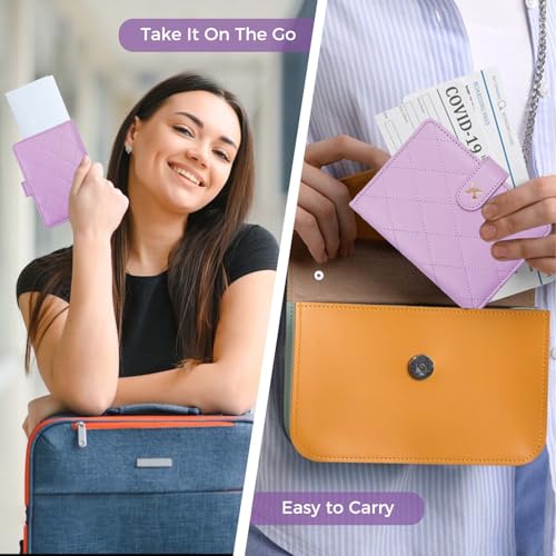 Image of Melsbrinna Premium Leather Passport Holder Covers Case, Waterproof Rfid Blocking Travel Wallet Passport Holder with Pen Holder, Cute Passport Book for Women /Men