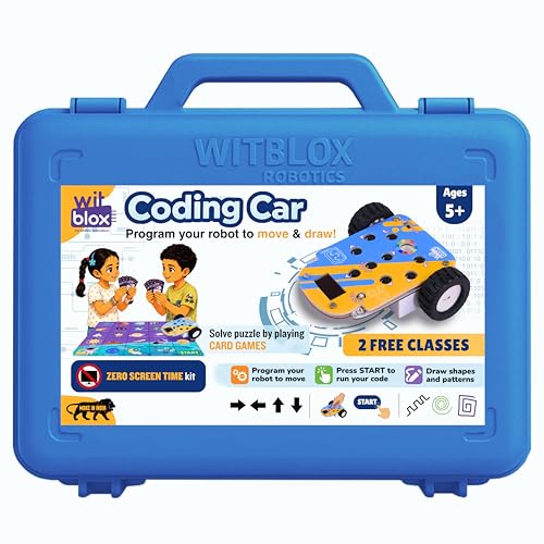 Image of WitBlox Coding Car for Kids (5+ Years) | STEM Learning Toy | Draw & Move Robot | DIY Coding Kit with Map | Made in India|Free Classes