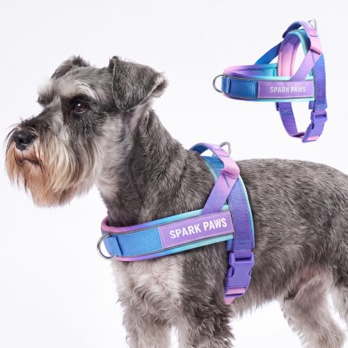 Image of Spark Paws No Pull Front Clip Dog Harness - Easy On, Padded and Lightweight | Two Clips, On in Seconds, Chest Bearing, Australian Style, No Throat Pressure, for Small Medium and Large Breeds