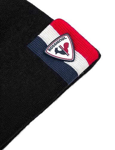 Rossignol - Berretto Luka Da Uomo - Caldo Berretto Invernale Con Pompon, Morbido Cappello Con Pompon, Logo Del Gallo E Strisce Tricolori, Grigio Erica, Taglia Unica - 2